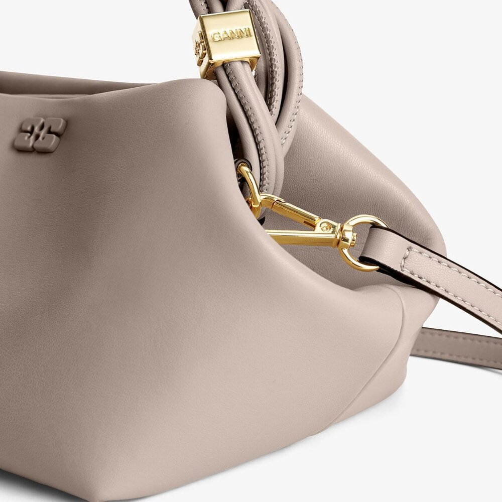 NWT Ganni Small Bou Bag - Oyster Gray - Picture 7 of 16